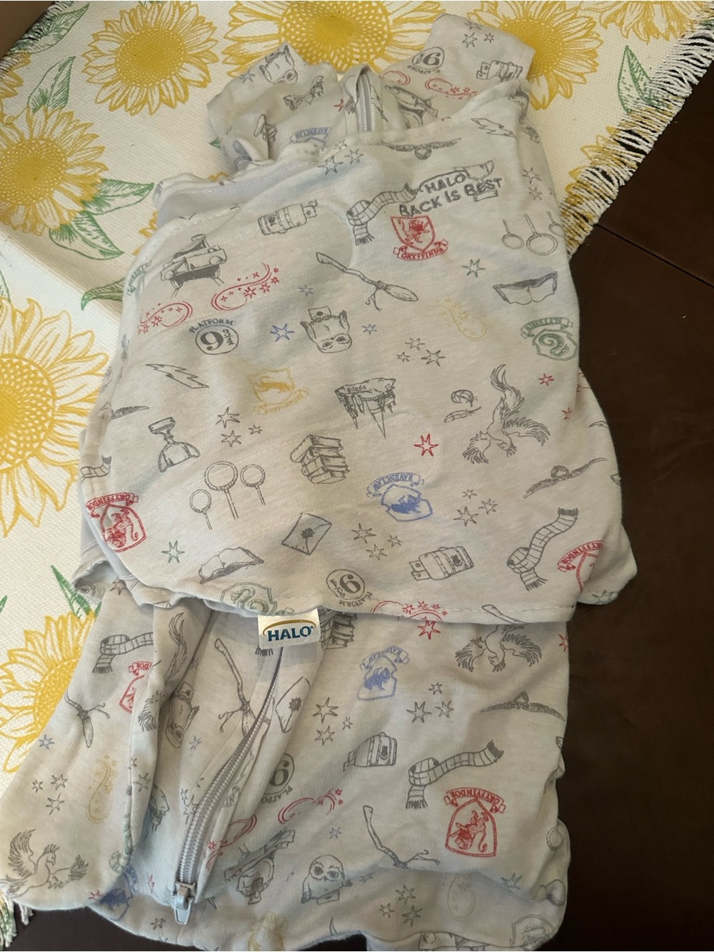 HALO Baby Sleep Sack Swaddle - Light Gray with Harry Potter Print